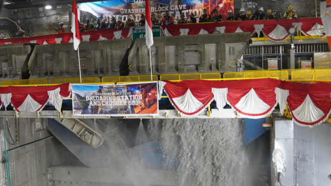Pembangunan Crusher 603 di area tambang bawah tanah Grasberg Block Cave (GBC) PT Freeport Indonesia (PTFI) rampung.