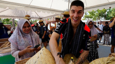 Pembalap Aprilia, Maverick Vinales di MotoGP Mandalika 2023