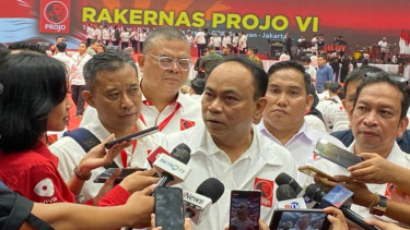 Ketua Umum Projo Budi Arie di lokasi Rakernas.