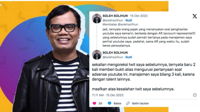Soleh Solihun Curhat Diburu Petugas Pajak