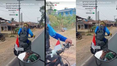 Kakek 63 Tahun Sepedaan dari Tangerang Selatan ke Tanah Suci