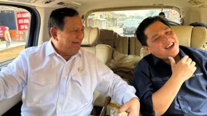 Erick Thohir bersama dengan Prabowo Subianto
