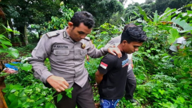 DP pelaku pembunuh di Deliserdang saat diamankan petugas kepolisian