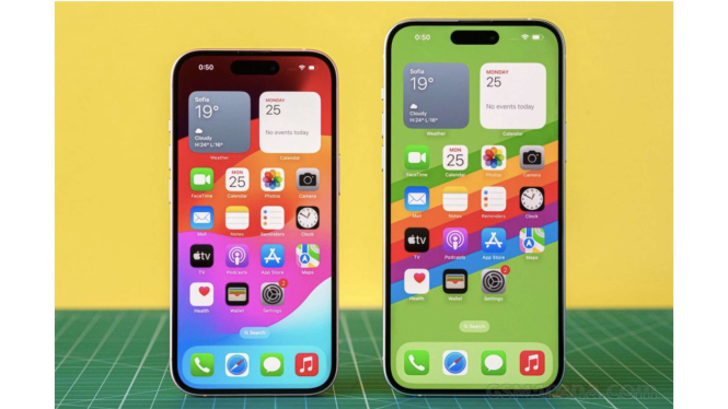 Ilustrasi iPhone 16 dan iPhone 16 Plus.