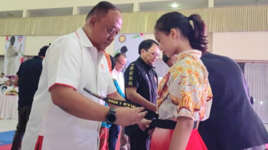 Ketua Umum KONI Pusat, Marciano Norman di pembukaan IMAG 2023
