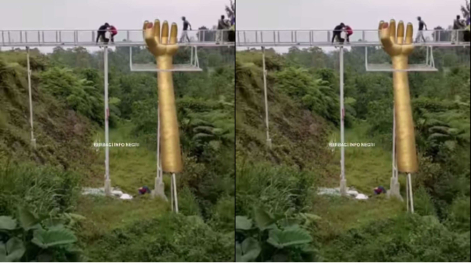 Wisatawan Terjatuh dari Jembatan Kaca The Geong Banyumas