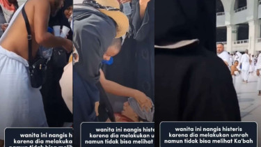 Wanita Histeris Tak Bisa Lihat Ka'bah