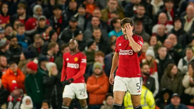 Pemain Manchester United, Harry Maguire meratapi kekalahan