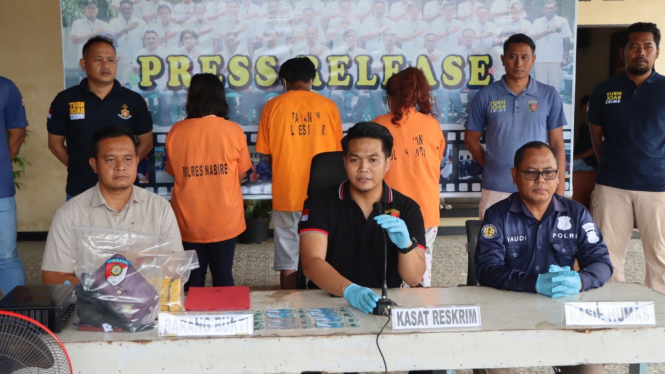 Kasat Reskrim Polres Nabire, AKP Bertu H. E. Anwar rilis penangkapan pengedar uang palsu