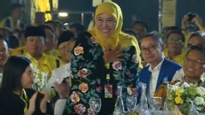 Gubernur Jawa Timur Khofifah Indar Parawansa hadiri puncak HUT Golkar.