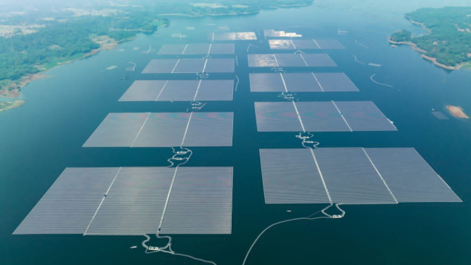 PLTS Terapung Cirata berkapasitas 192 megawatt peak (MWp) seluas 200 hektare. 