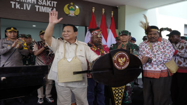 Menteri Pertahanan Prabowo Subianto melakukan kunjungan kerja ke Papua