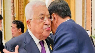 Presiden Palestina Mahmoud Abbas dan Presiden RI Jokowi.