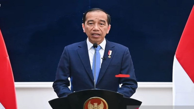 Presiden Joko Widodo (Jokowi) memberikan keterangan pers dari Washington DC, AS.