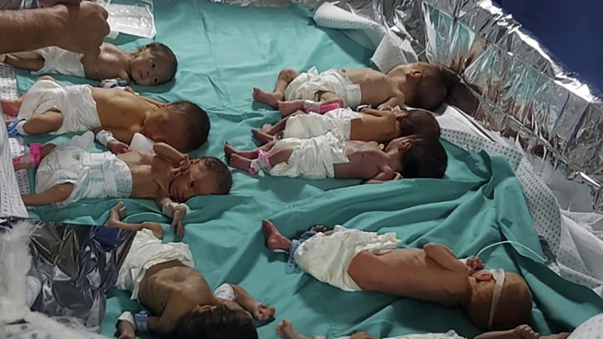 Bayi prematur di RS Al-shifa di Gaza.