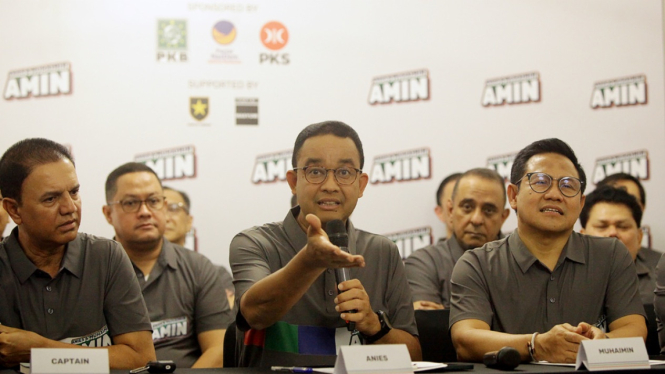 Anies Baswedan saat umumkan Syaugi Alaydrus jadi Kapten Timnas AMIN
