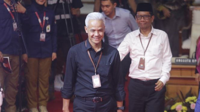 Pasangan Capres-cawapres nomor urut 3 Ganjar Pranowo-Mahfud MD