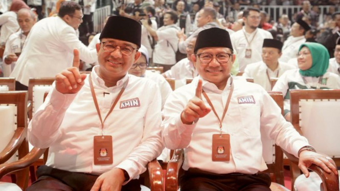 Pasangan Capres cawapres Anies Baswedan dan Muhaimin Iskandar