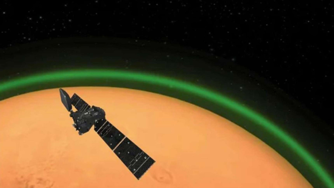 Atmosfer Hijau menyelimuti Planet Mars.
