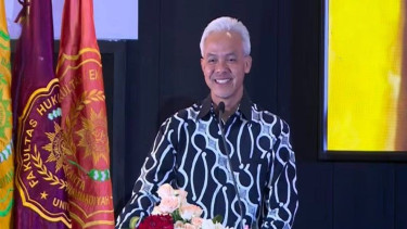 Pasangan capres-cawapres Ganjar-Mahfud menghadiri Dialog Muhammadiyah di UMJ