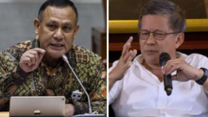 Rocky Gerung dan Firli Bahuri 