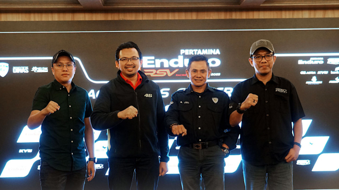 Acara konferensi pers Pertamina Enduro RSV Racing Championship 2023.