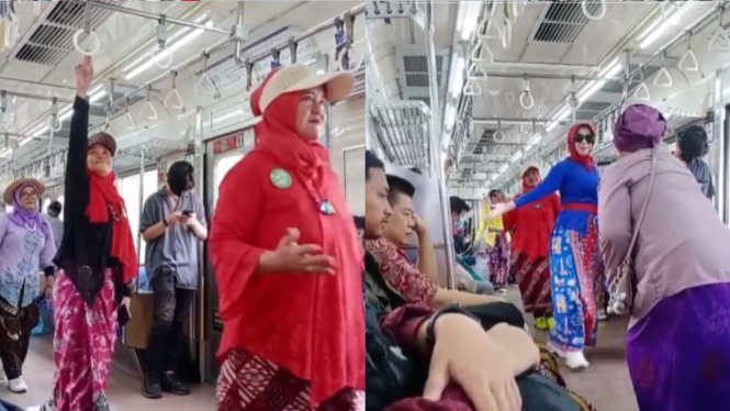 Emak-emak Fashion Show di KRL
