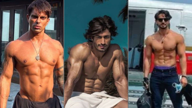 Karan Singh Grover (kiri), Vidyut Jammwal, dan Tiger Shroff
