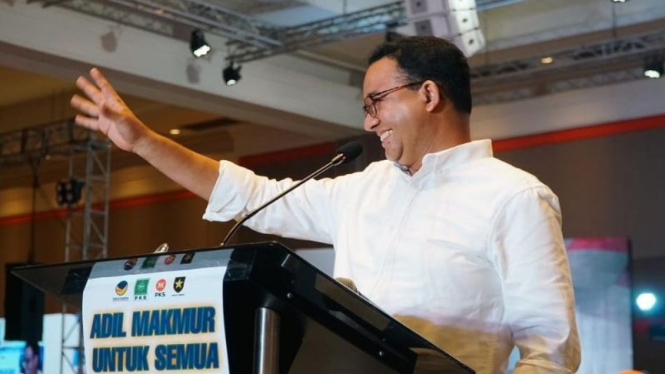 Capres nomor urut 1 Anies Baswedan saat kampanye di Kota Bandung.