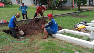 Persiapan pemakaman mantan Wali Kota Batu periode 2007-2017 Eddy Rumpoko