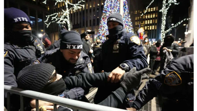 Unjuk rasa pro-Palestina di New York