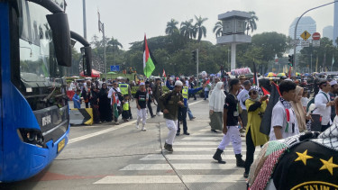 Lalin Sekitar Monas Tetap Lancar Meski Ada Munajat 212.