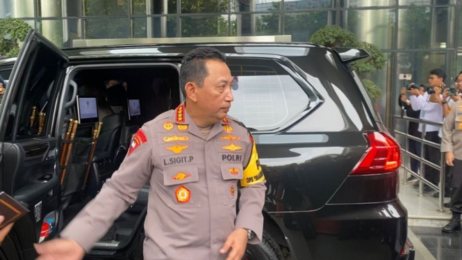 Kapolri Jenderal Listyo Sigit Prabowo menyambangi kantor KPK, Jakarta
