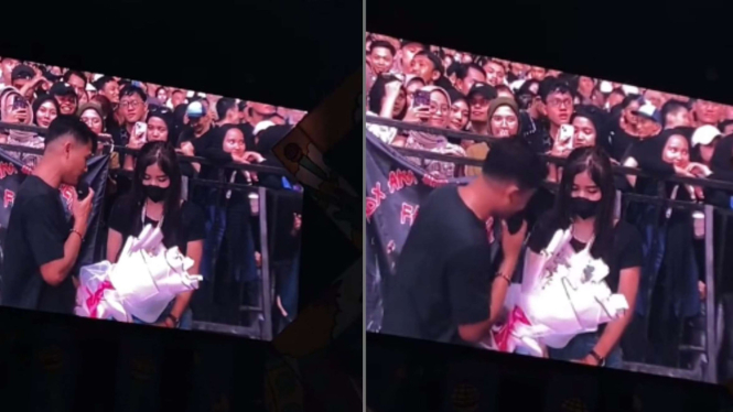 Viral seorang pria melamar gebetan di konser
