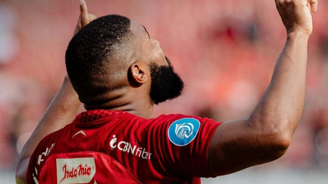Pemain Bali United, Jefferson rayakan gol