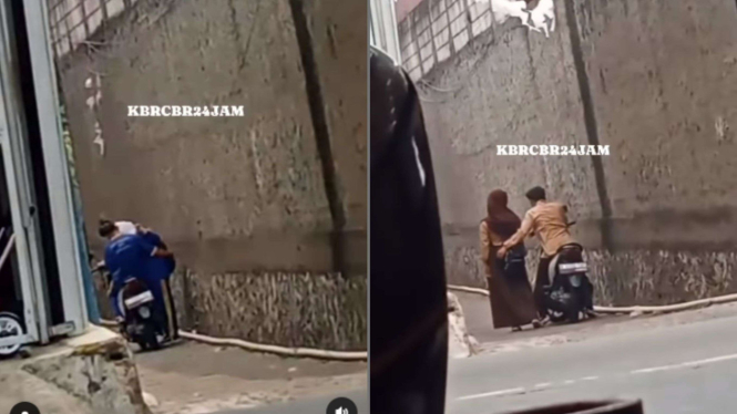 Dua pelajar mesum di gang