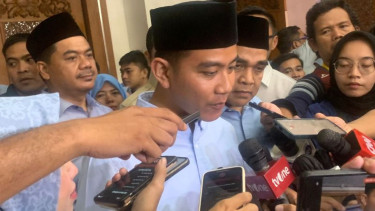 Bakal cawapres Gibran Rakabuming Raka di Hotel Grand Sahid Jakarta.