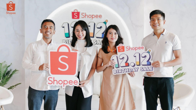 Nucha Bachri dan Ario Pratomo di Media Gathering Shopee 12.12 Birthday Sale