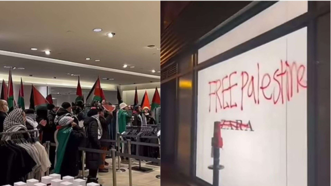 Demonstran Pro-Palestina gruduk toko Zara