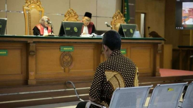 Mantan Wali Kota Bandung Yana Mulyana menjadi sidang vonid di Pengadilan Tipikor