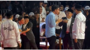 Momen akrab cawapres Cak Imin, Gibran dan Mahfud MD