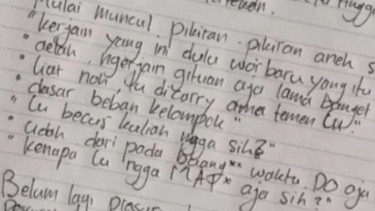 Surat yang diduga ditulis mahasiswi UB sebelum lompat dari lantai 12