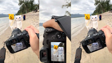 Viral Pasangan Tuai Pujian Setelah Pinjam Pala Badut Pantai untuk Preweding