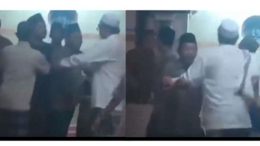 Adu jotos di dalam masjid gegara berebut menjadi imam salat.
