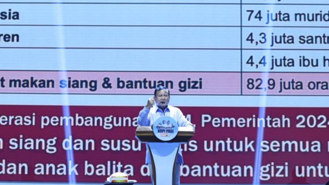 Prabowo Subianto di acara seminar nasional koperasi Mitra Digital Sejahtera (MDS