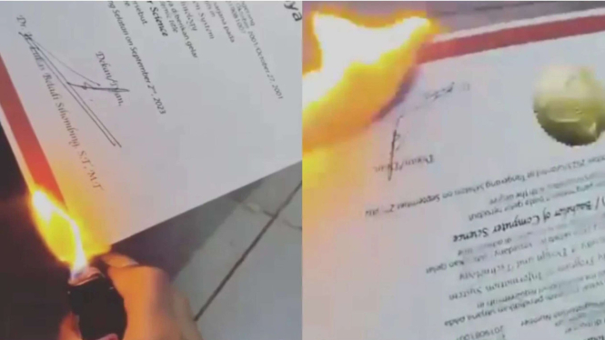 Viral Wanita Bakar Ijazah