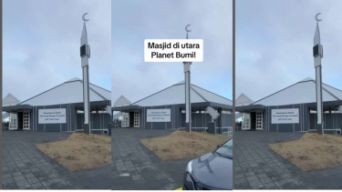 Viral Penampakan Masjid di Bagian Utara Bumi