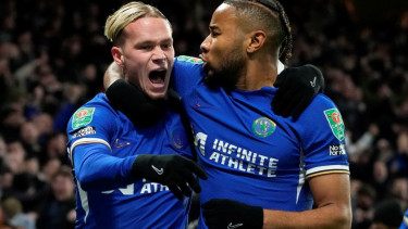 Pemain Chelsea, Mykhailo Mudryk rayakan gol