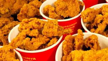 Menu sajian kulit ayam goreng kriuk