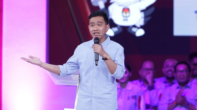 Gibran Rakabuming Raka saat debat perdana cawapres Pemilu 2024